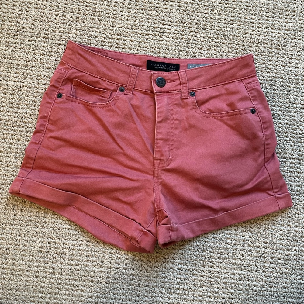 Aeropostale Coral High Waist Shorts